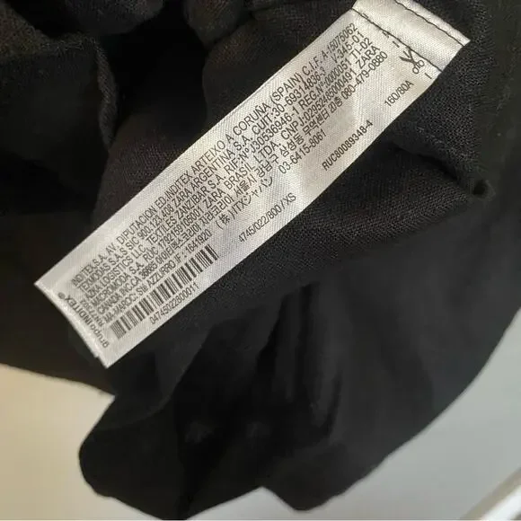 ZARA Linen Utility Jacket Belted Trench Coat Preppy Scandi Black Size XS/S - Picture 7 of 12